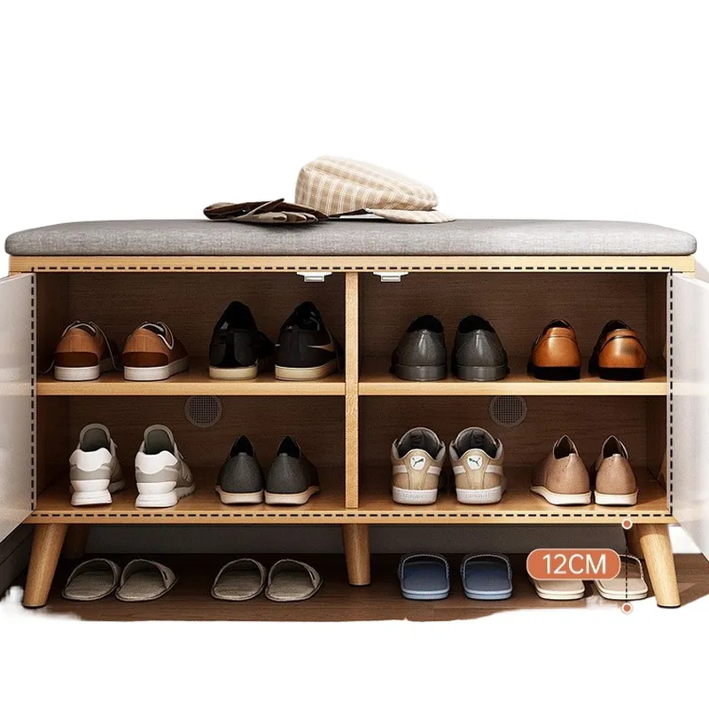 Shoe Rack Cabinet Narrow Entryway - Узкая обувная скамья-стеллаж для прихожей, многоярусный