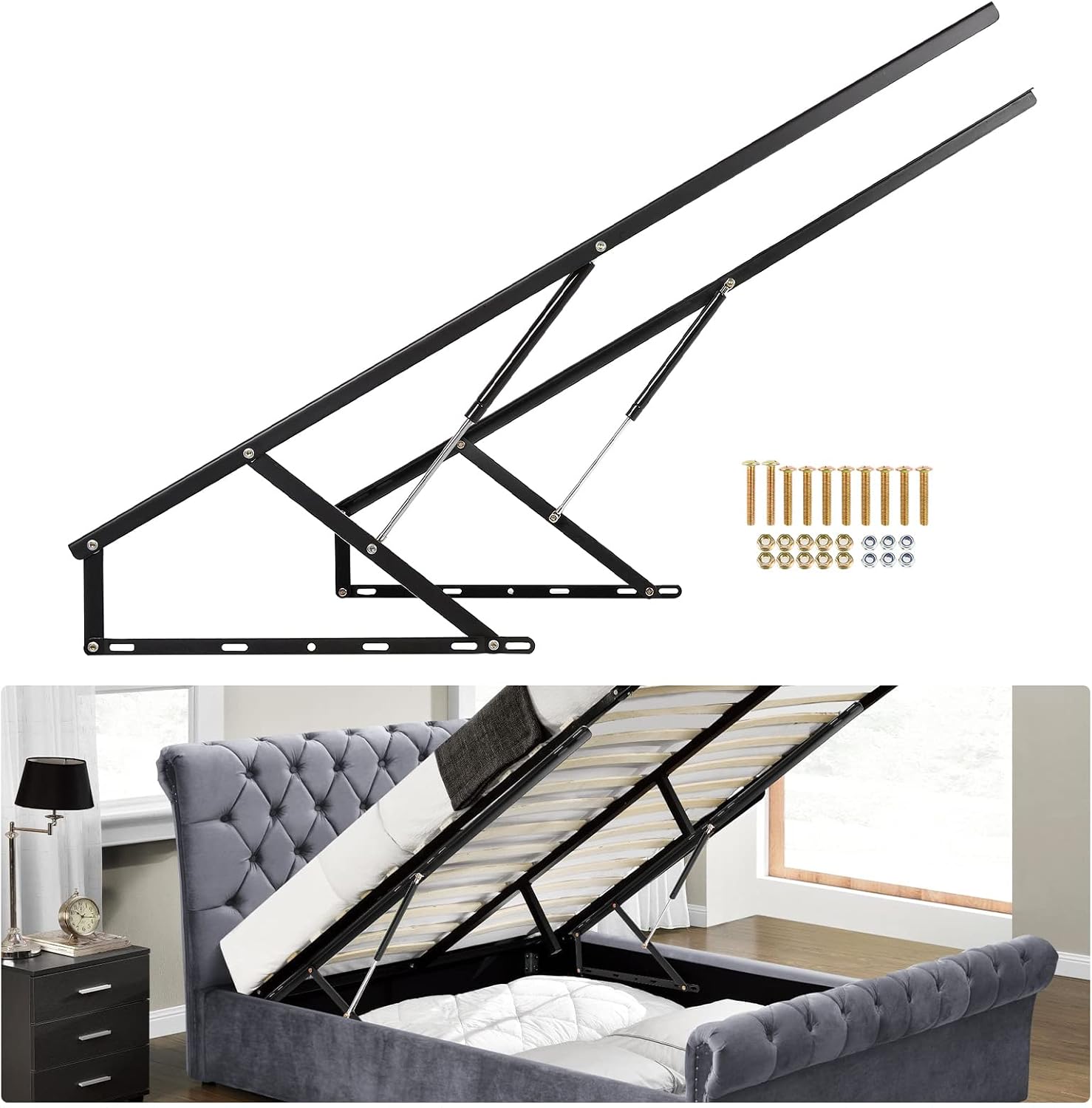 Gas Lift Storage Bed Hydraulic - Механизм подъема кровати высотой 4,6 фута,