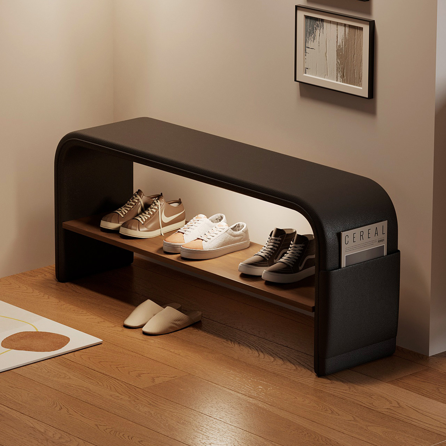 Shoe Rack Cabinet Narrow Entryway - С обувным шкафом для прихожей, встроенной