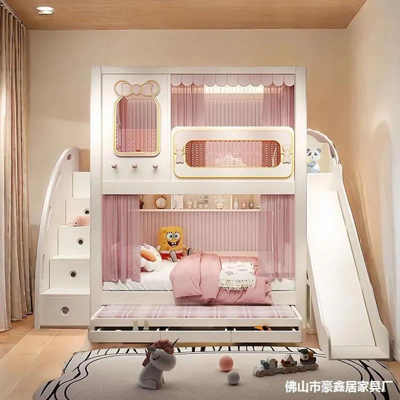 Прочная двухъярусная кровать-т – обзор и цена Bunk Bed With Stairs And Slide