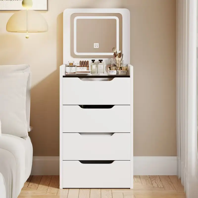Современный белый туалетный ст – обзор и цена Dressing Table Vanity With Lighted Mirror