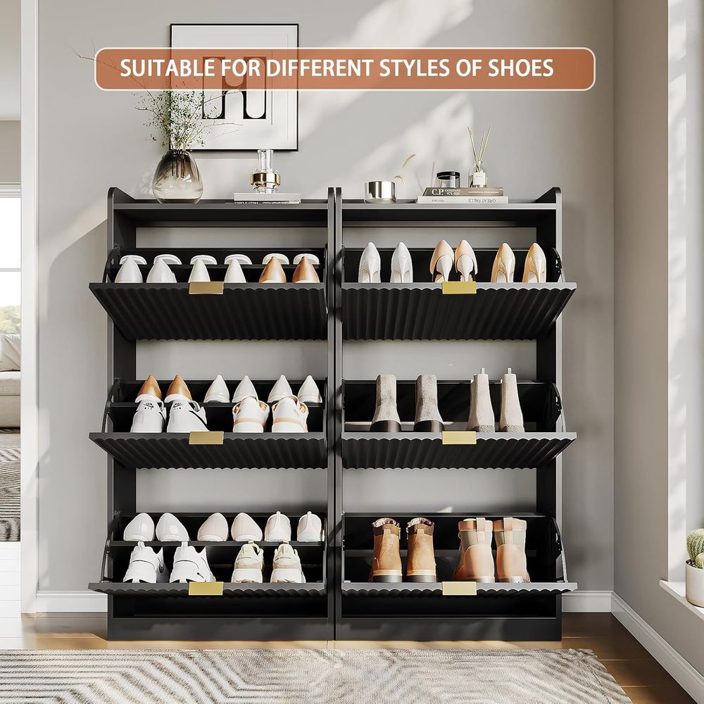 Черный узкий шкаф для обуви, о – обзор и цена Shoe Rack Cabinet Narrow Entryway