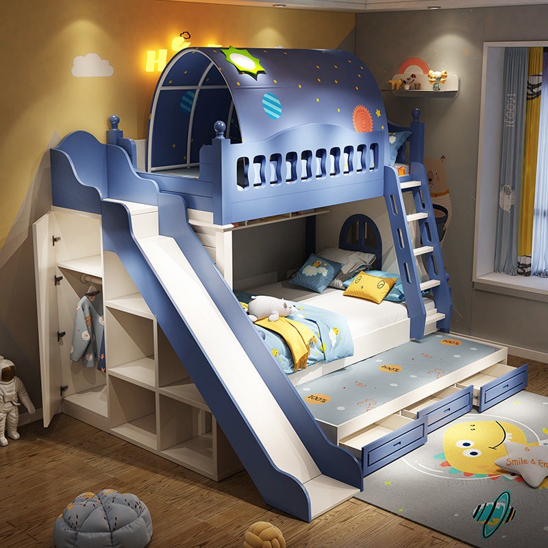 Детская двухъярусная кровать д – обзор и цена Bunk Bed With Stairs And Slide