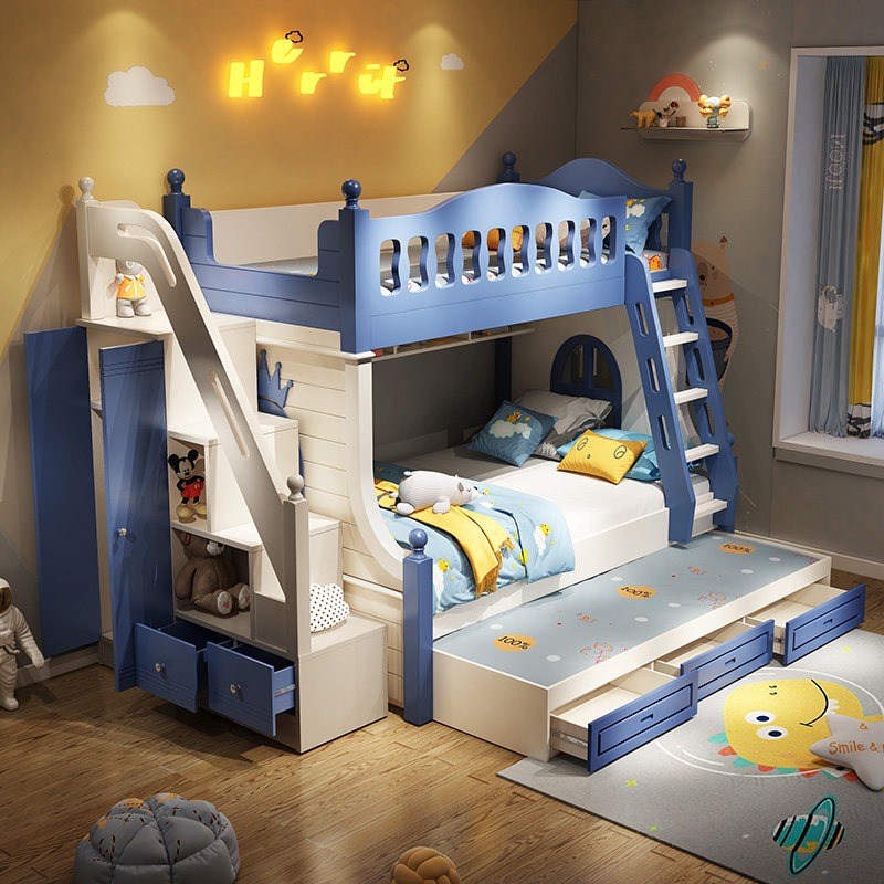 Детская двухъярусная кровать д – обзор и цена Bunk Bed With Stairs And Slide