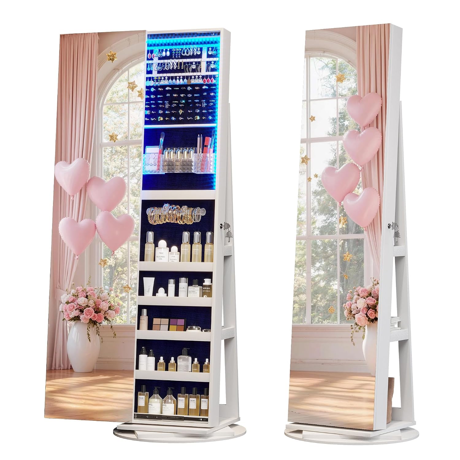 360 °   Вращающийся ювелирный  – обзор и цена Full Length Mirror Jewelry Armoire