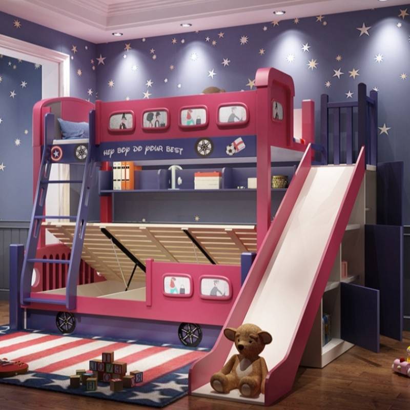 Современная детская кровать-до – обзор и цена Bunk Bed With Stairs And Slide